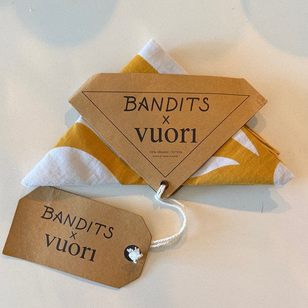 Vuori Mustard & White Geometric Bandana